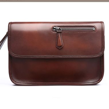 Men Hand Painting Leather Clutch Bag
