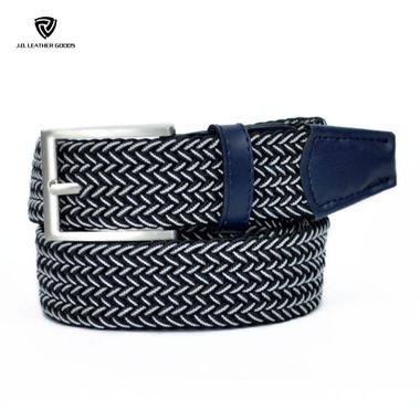 Men Leather & Elasticated Woven Belt