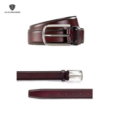 Men Hand Brush Color Italian Leather Belt