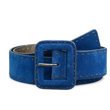 Women Blue Suede Leather & PU Belt