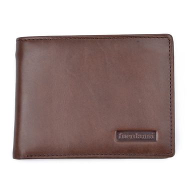 Man Brown Leather Wallet with Stamped Logo