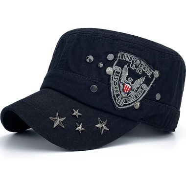 Flat Top Army Cadet Cap Embroidery Patch Military Cap