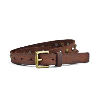 Women's Leather Belt with Conical Rivets