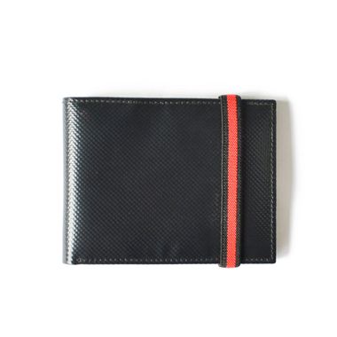 Elastic Band Closure Bi-Fold Man Black PU Wallet