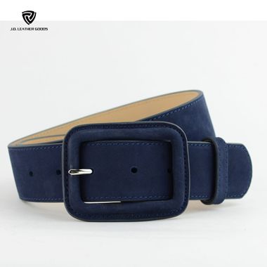 Blue Matte Leather Belt for Women