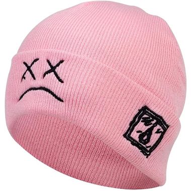 Unisex Crying Face Winter Warm Stretchy Soft Skiing Cap