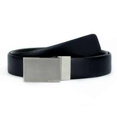 Men Feather Edge Plain Buckle PU Belt for Clavin Klein