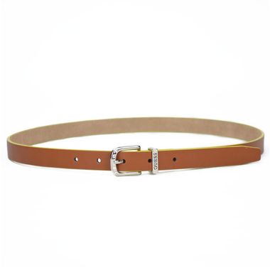 Ladies Split Leather/PU Belt with Logo Stamped Buckle