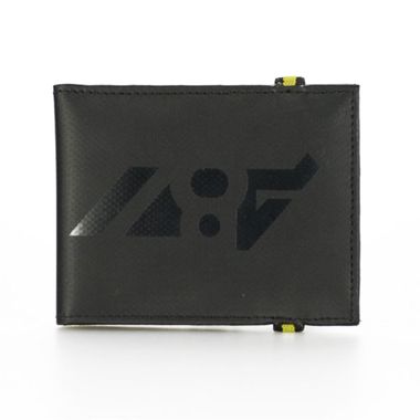 Black Bi-Fold Wallet with Elastic Band Closure