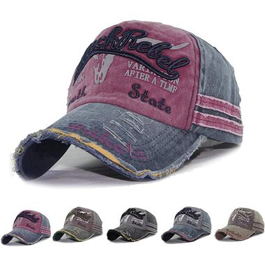 Vintage Cotton Distressed Snapback Baseball Cap