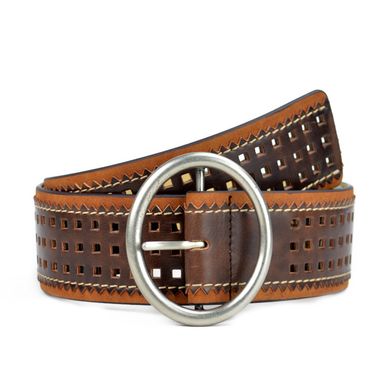 Women PU and Pig Leather Belt with Holes