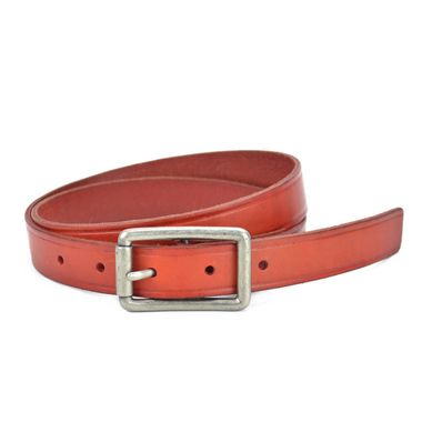 Women's Dyed Red Leather Belt