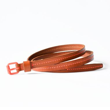 Colorful Stitched Genuine Leather Belt