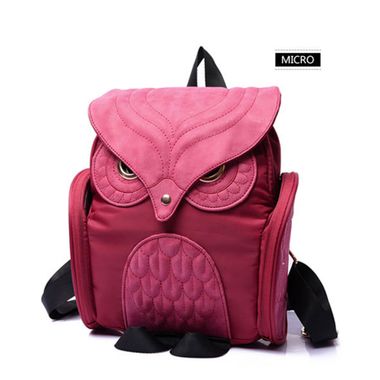Woman PU Leather Owl Backpack