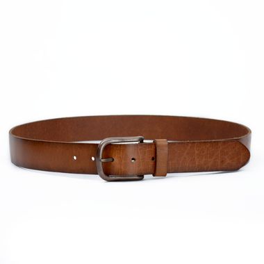 Men's Buffalo Leather Belt with Cut and Brushed Edge