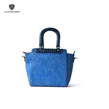 Blue Top Handles with Crocodile Texture PU Lady Handbag