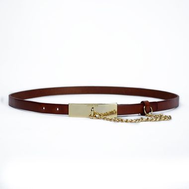 Ladies Leather Belt with Chain