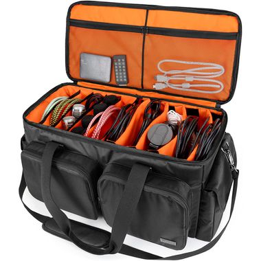 Detachable Padded Bottom and Dividers, DJ Cable File Bag