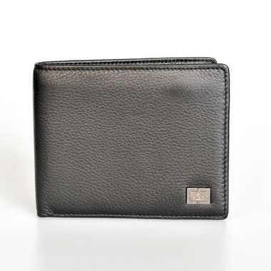 Man Bifold Genuine Leather Wallet with Flap Out ID Window