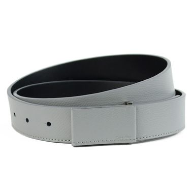 Mens Stitched Edge Dress PU Belt with Veneer Belt Buckle