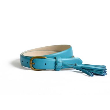 Women's Orange PU and Pig Leather Belt