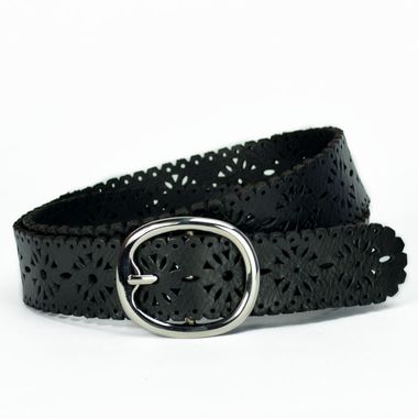 Ladies Wavy Leather Belt with Patterns