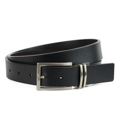 Men Reversible PU Belt with Logo Stamped Buckle