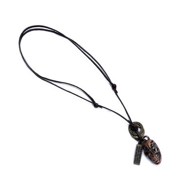 Leather necklace with Metal Pendants