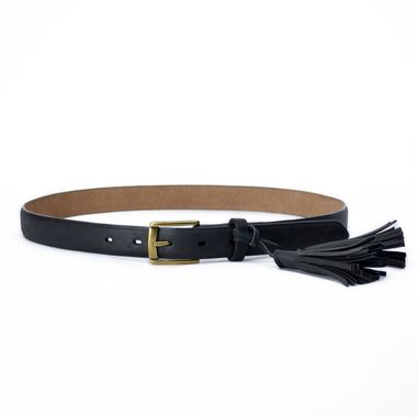 Ladies Split Leather/PU Belt with Double Tassels