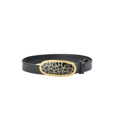 Black Pure Genuine Leather Belt for Lady