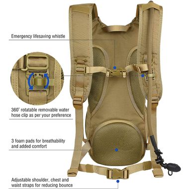 Tactical Molle Hydration Backpack with 3L TPU Water Bladder