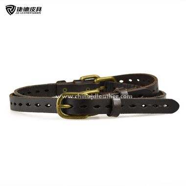 Woman 4 Straps Skinny Genuine Leather Belt