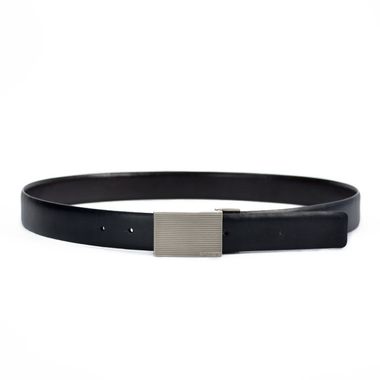 Man Feather Edge Leather Split and PU Belt