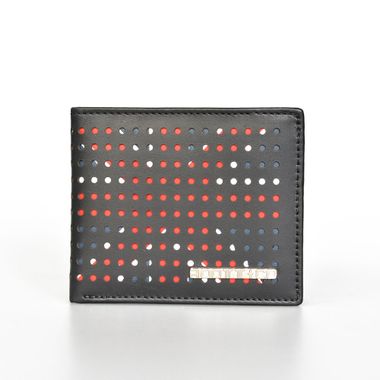 Dotted Holes UK Flag Printed Leather Bi-Fold Wallet