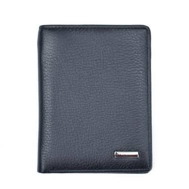 Man Classic Bi-Fold Black Leather Wallet
