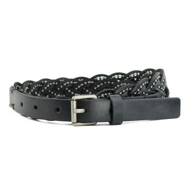 Braided Bead Leather Belt for Women