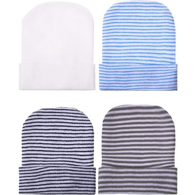 Knit Hat Infant Cotton Caps for Baby Boys 0-6 Months