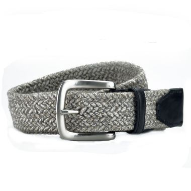 Mens Silver Knitted Belt