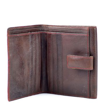 Brown Leather Wallet with Snap Closure