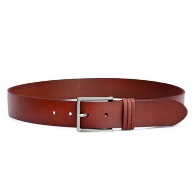 Men Plain Leather Belt with Triple Leather Loops