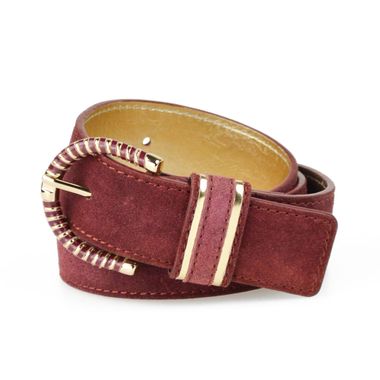 Woman Wide Full Lined Suede Leather Belt