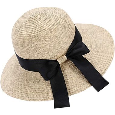 Floppy Foldable Bowknot Sun Protection Straw Hat