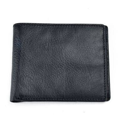 Man Black Bi-Fold Leather Wallet