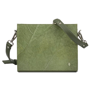 Fashion Vegan Leaf Leather Handle Bag