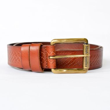 Man Whole Embossed Full Grain Leather Belt