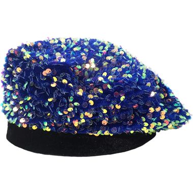 Sequin Beret Hats for Women Shining Beanie Caps