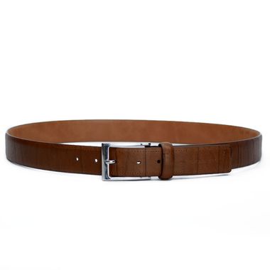 Men Feather Edge Split Leather/PU Belt