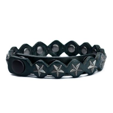 Leather Bracelet with Star Sequins