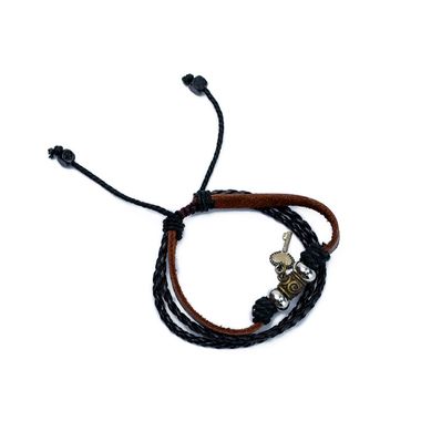 PU Leather Bracelet with Braided String
