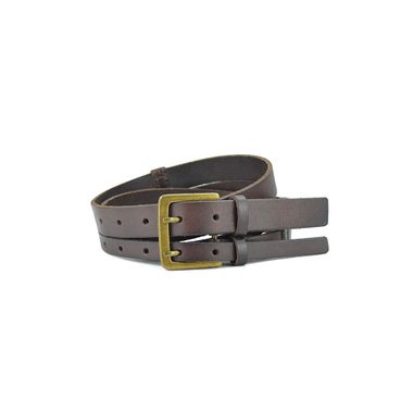Women Veg-Tanned Leather Belt with Double Pins Buckle